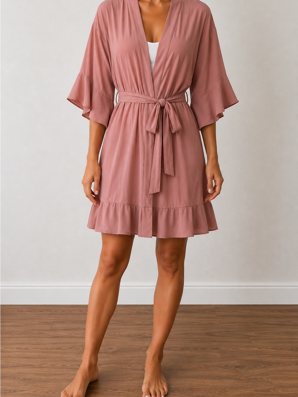 Birdy Grey Dusty Rose Robe with Tie Waist